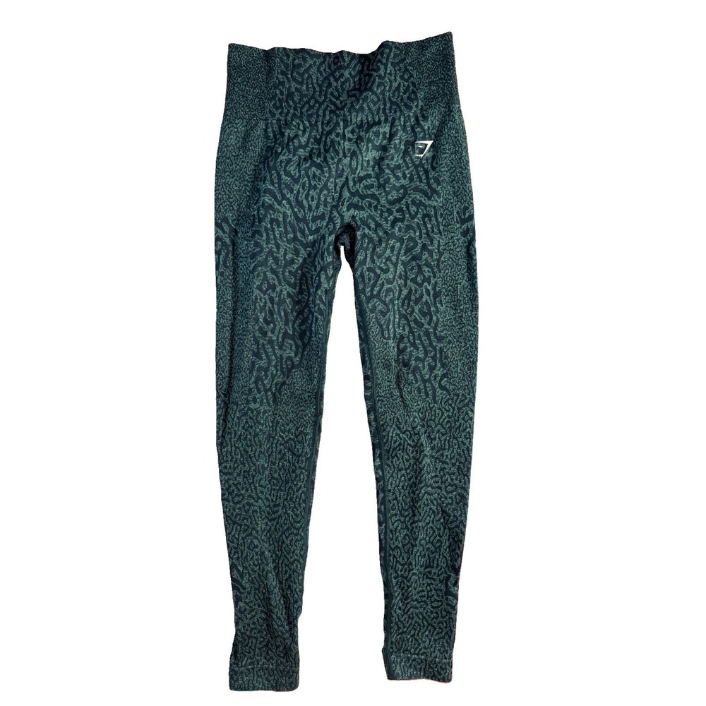 Gymshark Adapt Animal Print Seamless Legging Green 24x24 EUC